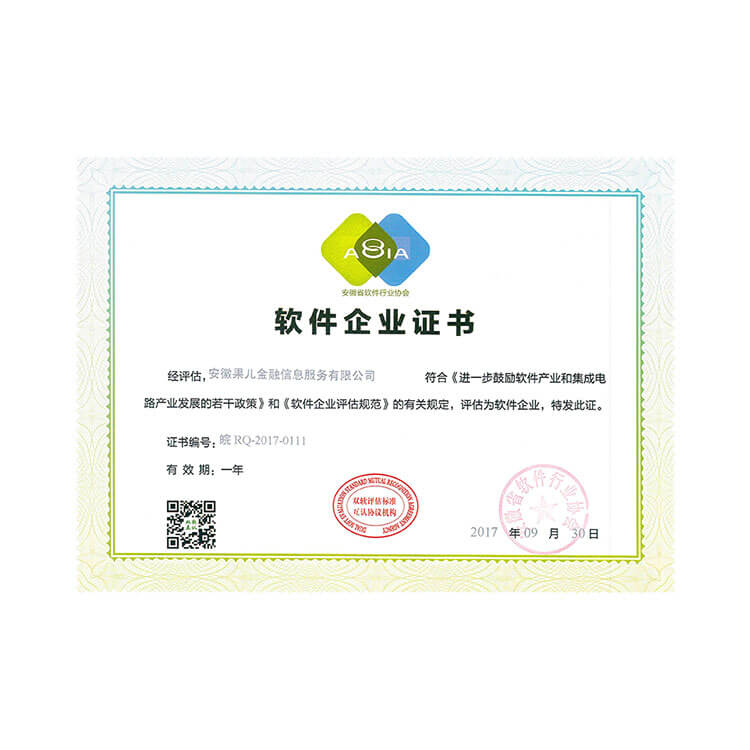 软件企业证书